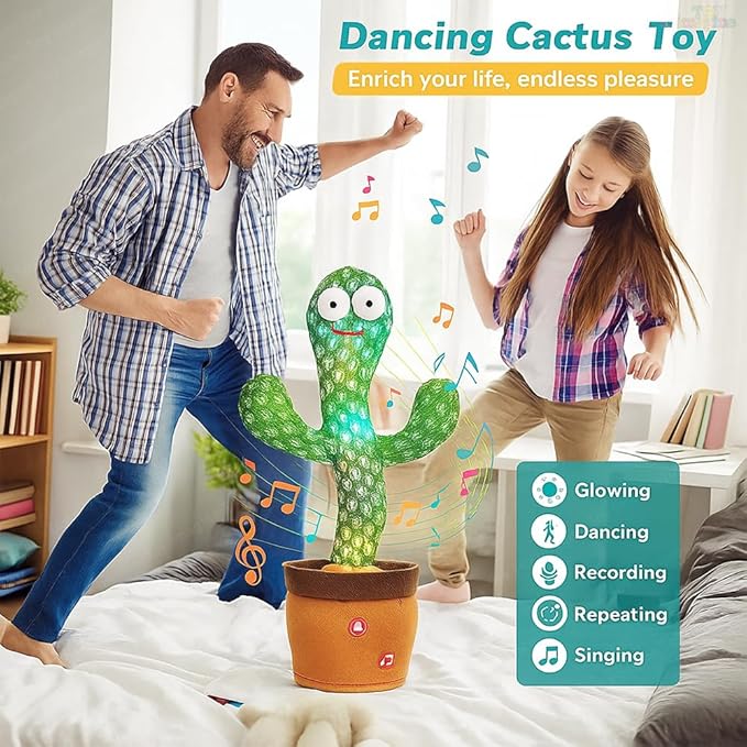 Dancing Cactus Toy for Kids | Talking, Singing, Recording & Repeating Toy