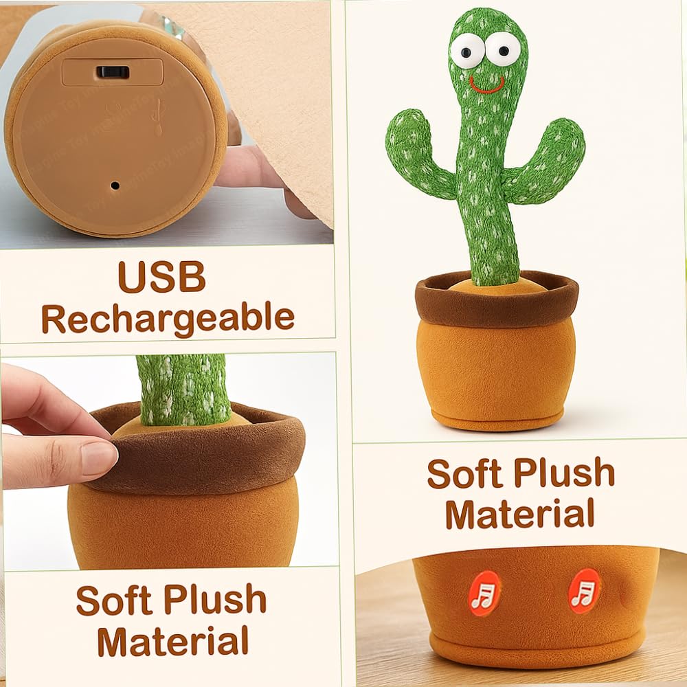 Dancing Cactus Toy for Kids | Talking, Singing, Recording & Repeating Toy